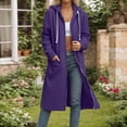 thumbnail image 1 of Casual Women's Fashion Solid Long Sleeve Hooded Pocket Zipper Drawstring Sweatshirt, 1 of 7