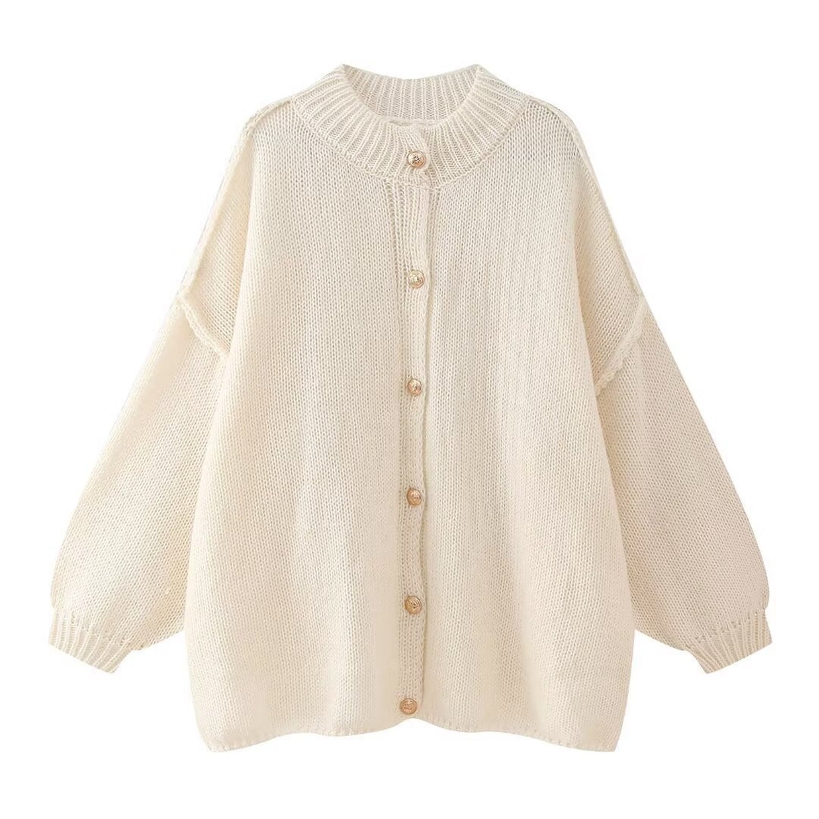 High Neck Casual Knit Sweater for Women