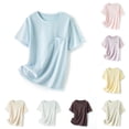 thumbnail image 1 of Casual Women's Loose Comfortable Cotton Short Sleeve Round Neck Blouse Shirt Top, Breathable Solid Color Tunic, Summer Fashion | CSEONE,Beige XL, 1 of 8