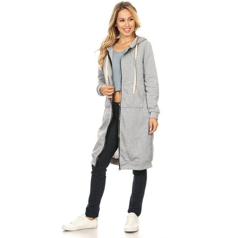 Casual Women's Oversized Long Sleeve Zip Up Hoodie Sweater Sweatshirt  Jacket Outwear