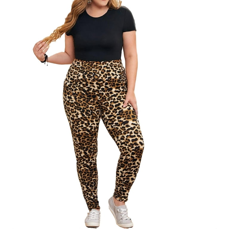 Women's Plus Size Cheetah Print Running Multicolor 0XL(12) -
