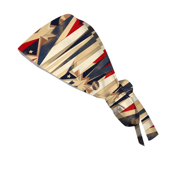 Casual Women's Printed Ponytail Baseball Cap, Patriotic Work Hat with Adjustable Strap, Sun Protection Hat for Nursing and Outdoor,Khaki