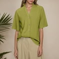 thumbnail image 1 of Casual Women's Shirts For Spring And Summer Regular Fit Comfortable Style Perfectly Paired With Jeans Easy Care For Everyday Wear 3 Quarter Sleeve Shirts Women Summer Tops for Women Oversize Denim, 1 of 4