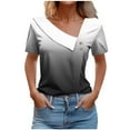 thumbnail image 1 of Casual Women's Striped Short Sleeve Button-Up Top, Spring Summer Tee Style Shirt, 1 of 6