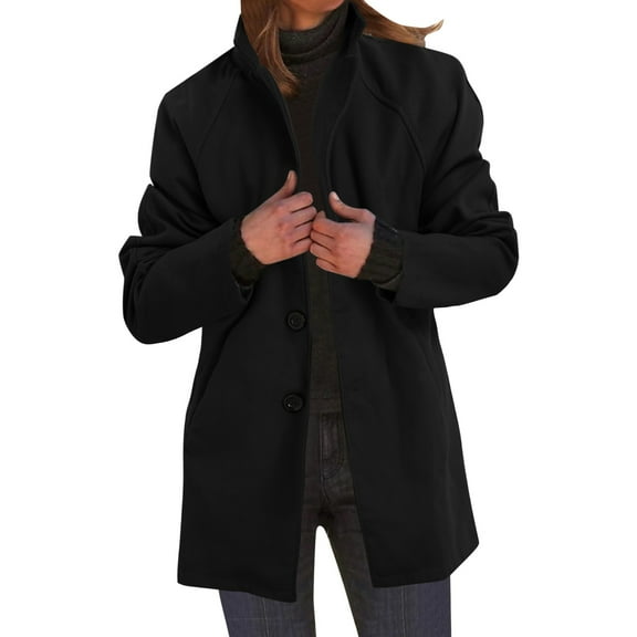 Casual Women's Suit Autumn And Winter New Trend Solid Color Slim Woolen Coat Coat