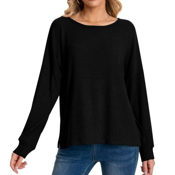 Casual Women's Tops Fashion Plus Size Women's Solid Color Long-sleeved Pullover Casual Fashion Top