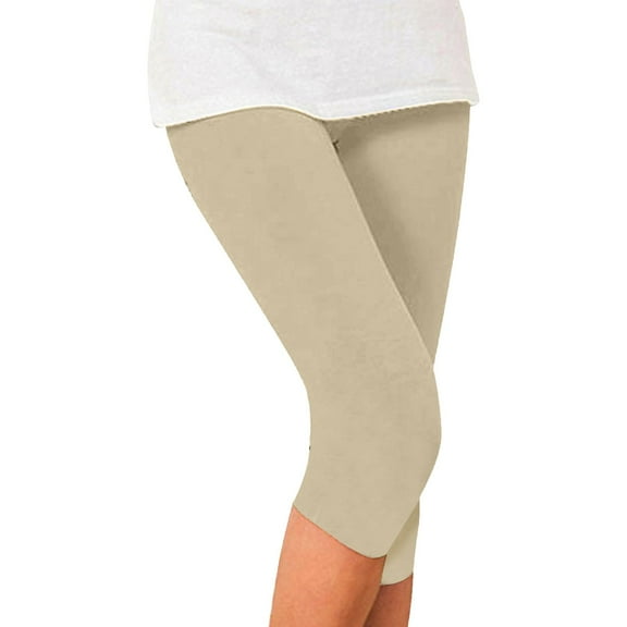 Casual Women's Trousers Leggings For Women Plus Size High Waisted Yoga Cropped Trousers 2025 Summer Gym Pants,Beige Women's Casual Pants M