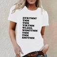 thumbnail image 1 of Casual Womens Crew Neck Tee Short Sleeve Printed Graphic Top For Everyday Wear Comfortable StyleWhiteL, 1 of 3