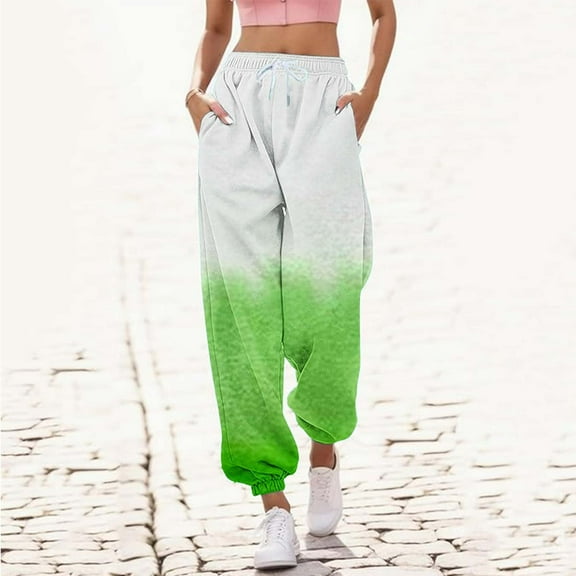 Casual Womens Sweatpants with Pockets Loose Fits Fashion Printed Drawstring Trousers Athletic Joggers Pants for Women, S-2XL