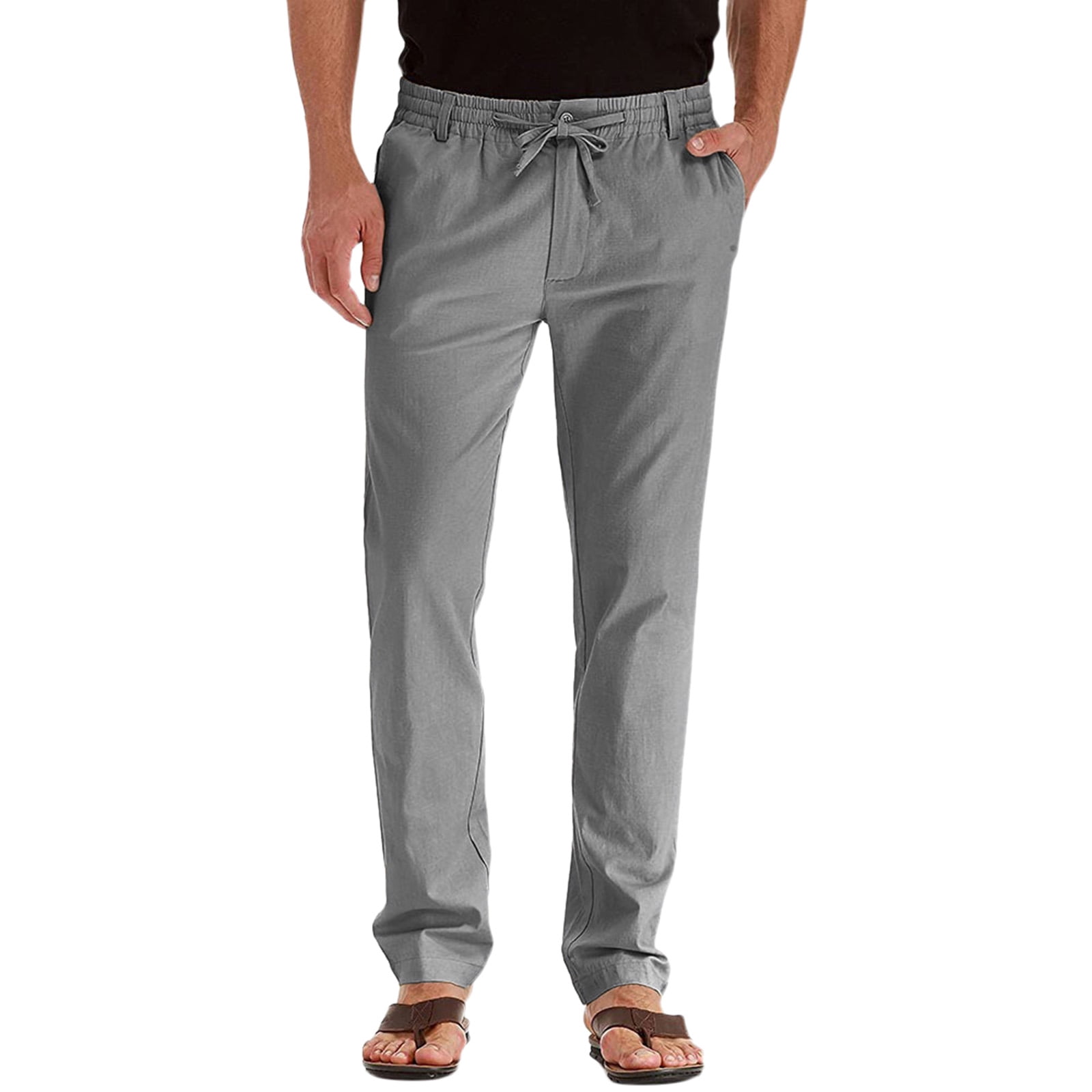 Casual Workout Jogging Running Pants Have Elastic Waistband Zip Fly With Adjustable Internal Drawstring Fit For Men Leisure Sweatpants