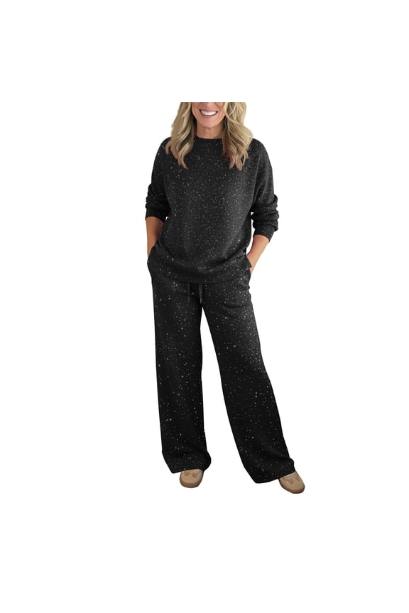 Casual Workout Two Piece Outfits Long Sleeve High Waist Fold-over Flare Flared Leggings Pants Tracksuit Sets Streetwear