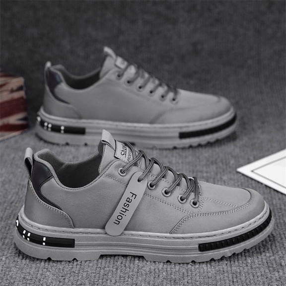 Casual Workwear Shoes | Retro Style Men'S Shoes, Upper, Rubber Sole, Slip-On Closure, Solid Color, Low Top
