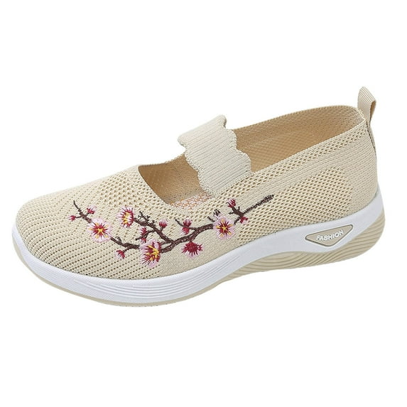 Casual Woven Orthopedic Sneakers Women Arch Support Nurse Walking Shoes Soft Breathable Design