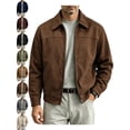 thumbnail image 1 of Casual Zip Up Jackets for Men Lapel Long Sleeve Regular Fit Everyday Jacket, 1 of 8
