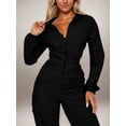 thumbnail image 1 of Casual Zip-Up Jumpsuit (XL, Black), 1 of 5
