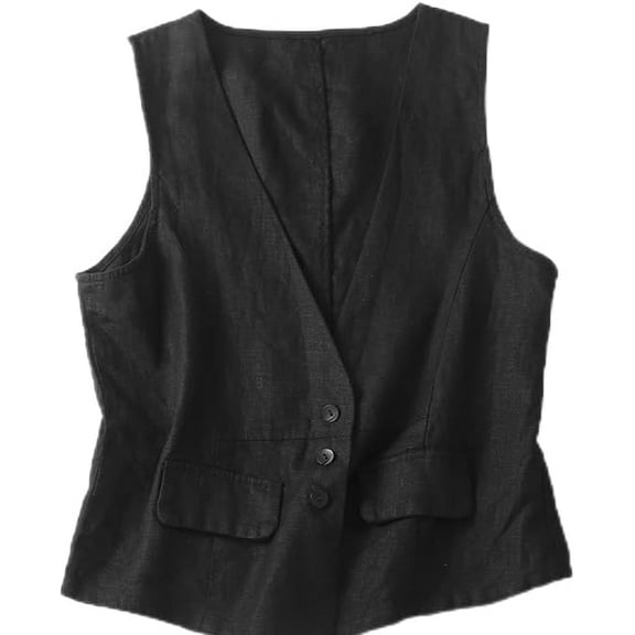 Casual and Comfortable Vests for Women-Womens Linen Vest, Fashionable Summer Outfit