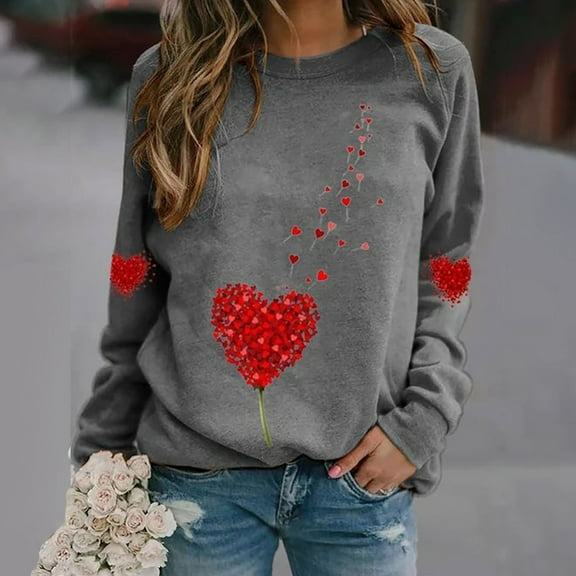 Casual lightweight T-shirtWomen's Loose TopsPrinted Fashionable Round Neck Long Sleeved HoodieCasual lightweight T-shirt