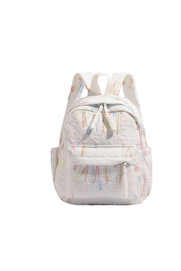 Casual y2k Backpack for Women Cute Travel Bags Soft Durable Rucksack Multicolored Striped Fashion Backpack Daypack for Study Work Laptop