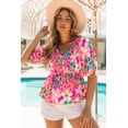 thumbnail image 1 of Casuashion Boho Floral Puff Sleeve Top - Chic Peplum Detail, XS-XXL Sizes!, 1 of 8