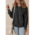 thumbnail image 1 of Casuashion Bold Rivet Stud Raglan Hoodie - Stylish & Cozy, Black Solid, 1 of 8
