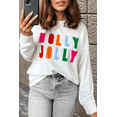 thumbnail image 1 of Casuashion Cheerful White Chenille Top - Long Sleeves for Holiday Style, 1 of 8