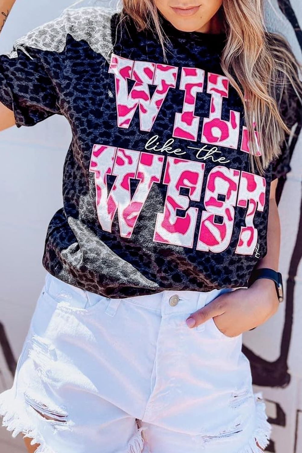 LEOPARD DOLLY WESTERN LONG SLEEVE TEE