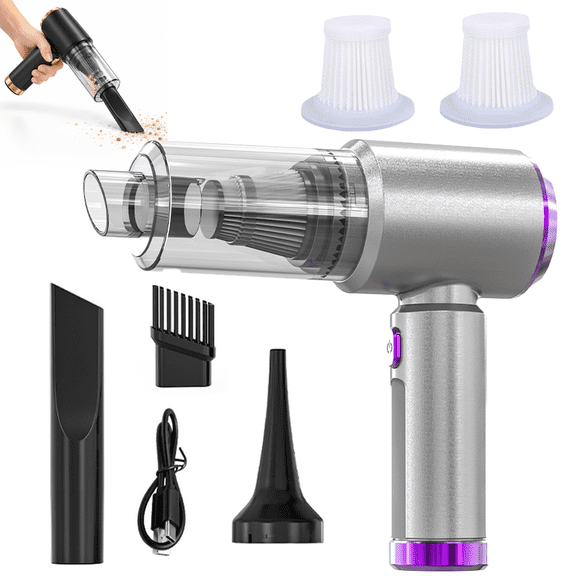 Casufit Car Vacuum,Dual-Function Vacuum & Air Duster, Powerful 32,000 Pa Suction, Long-Lasting Rechargeable , Ideal For Tight Gaps, Keyboards, Car Interiors & Small Spaces