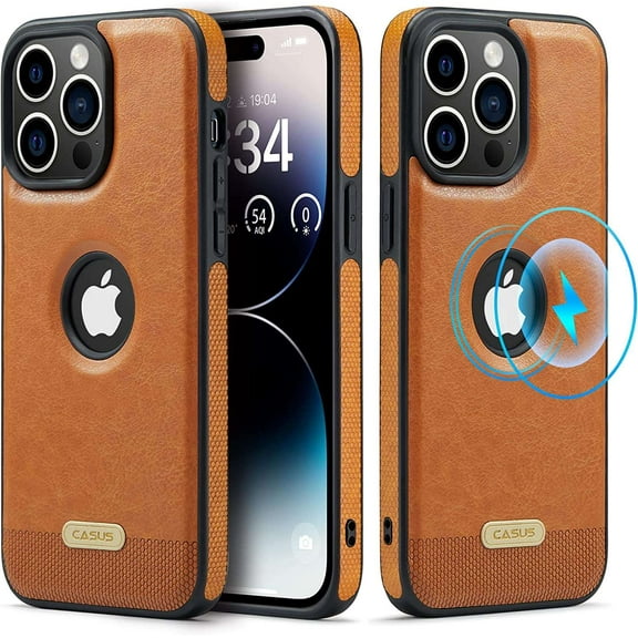 Casus Business Wallet Case Leather Sim Card Holder for Apple iPhone 12 Pro Max - Brown