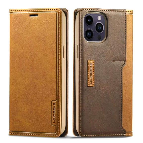 Casus Business Wallet Case Leather Sim Card Holder for Apple iPhone 15 - Brown