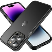 Casus Frosted Matte Silicone Frame Shockproof Case for Apple iPhone 14 Pro - Black