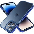 thumbnail image 1 of Casus Frosted Matte Silicone Frame Shockproof Case for Apple iPhone 14 Pro Max - Blue, 1 of 7