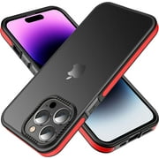 Casus Frosted Matte Silicone Frame Shockproof Case for Apple iPhone 14 Pro Max - Red