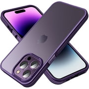 Casus Frosted Matte Silicone Frame Shockproof Case for Apple iPhone 14 Pro - Purple