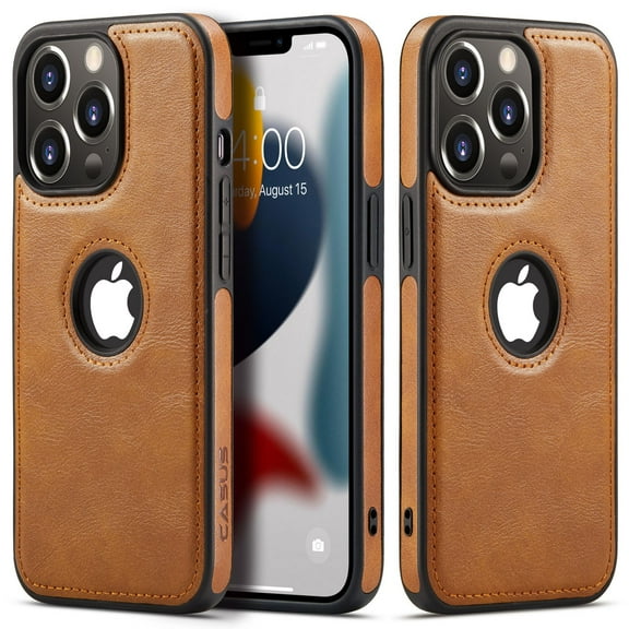 Casus Logo View Classic Slim Leather Case for Apple iPhone 13 Pro Max - Brown