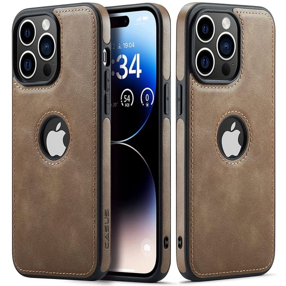 Casus Logo View Classic Slim Leather Case for Apple iPhone 14 Pro Max - Slate