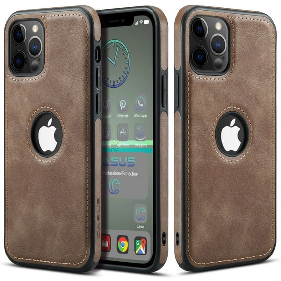 Casus Logo View Classic Slim Leather Case for iPhone 12 Pro Max - Slate