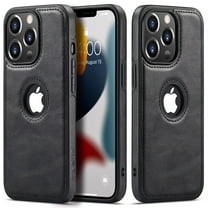 Casus Logo View Classic Slim Leather Case for iPhone 13 Pro - Black