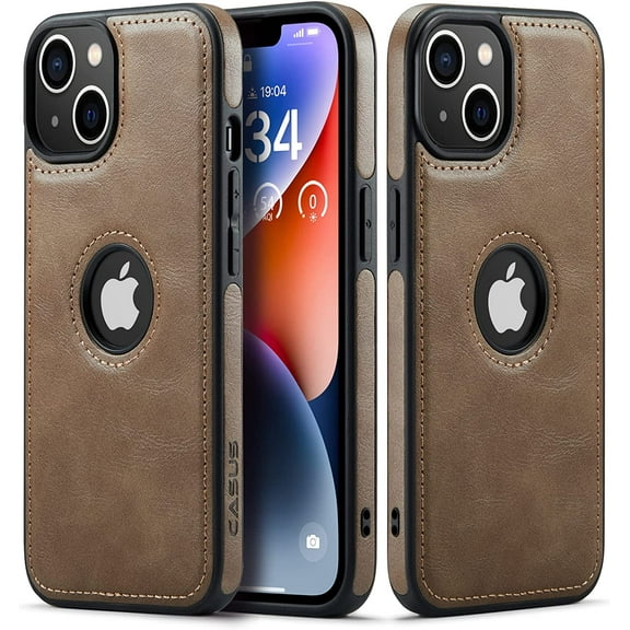Casus Logo View Classic Slim Leather Case for iPhone 14 Plus - Slate