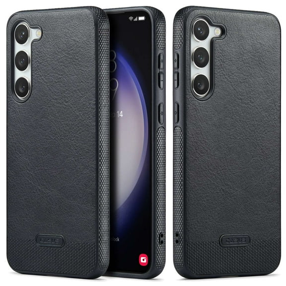 Casus Modern Leather Slim Soft Cover Thin Luxury Case for Samsung Galaxy S23 - Black
