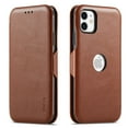 thumbnail image 1 of Casus Slim Flip Cover Wallet Logo View Card Holder Case for iPhone 11 Pro - Chocolate Brown, 1 of 26