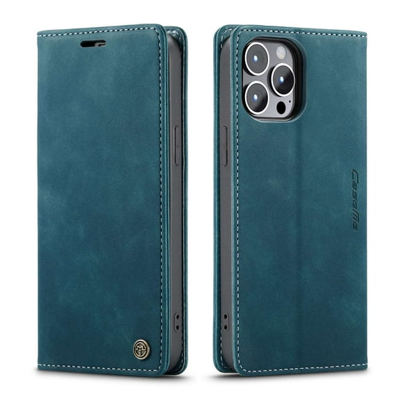Casus Ultra Thin Slim Leather Cover Wallet Case for Samsung Galaxy S22 Ultra - Blue