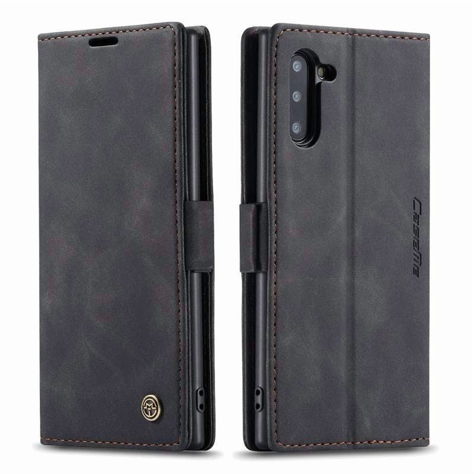 Casus Wallet Case Leather CaseMe Card Holder Cover for Samsung Galaxy S22 - Black