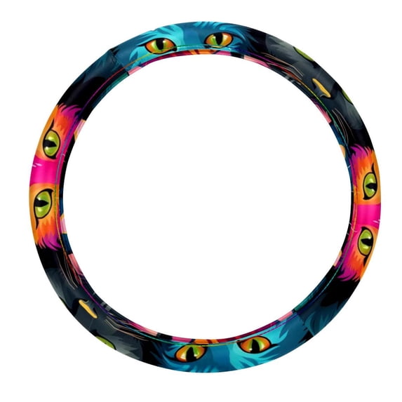Cat 14.5 Inch Printing PVC Leather Auto Accessories Steering Wheel Cover Car Wheel Covers
