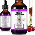 thumbnail image 1 of Cat 15 in 1 Multivitamins Liquid Drops for Heart, Bones, Joint, Skin & Coat, Immune Health Support 2floz/60ml, 1 of 10