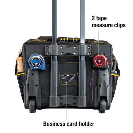 Cat 18 in. Pro Rolling Tool Bag 18 Pockets Heavy Duty 1680D Polyester - 980198N