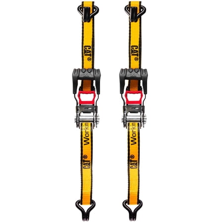 Cat 2 Piece 1 Inch x 10 Feet Ratchet Tie Down Set with Soft Loops (1000/3000) - 980090N