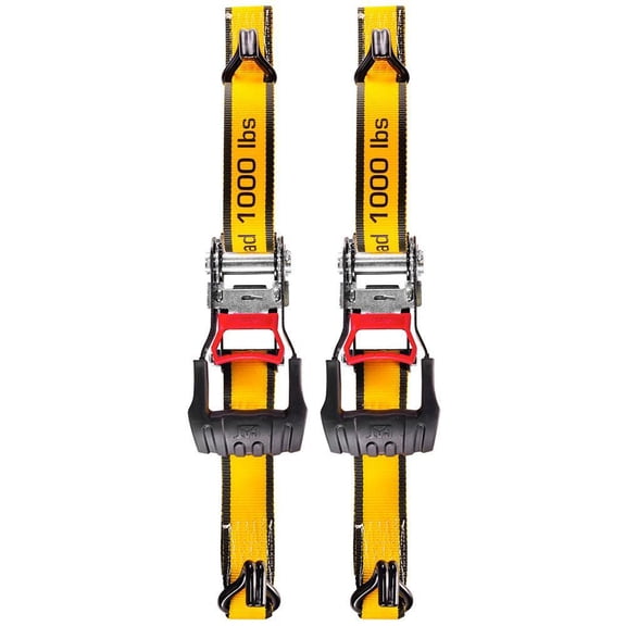 Cat 2 Piece Ratchet Tie Down Set with Soft Loops - 16 Feet x 1-1/2 Inches (1000/3000 lbs) - 980063N