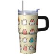 thumbnail image 1 of Cat 20oz Stainless Steel Tumbler with Handle and Straw – Insulated Travel Cup with Sliding Lid, 360° Full Wrap Printed Mug for Home, Outdoor & Sports Use, Kitty, 1 of 6