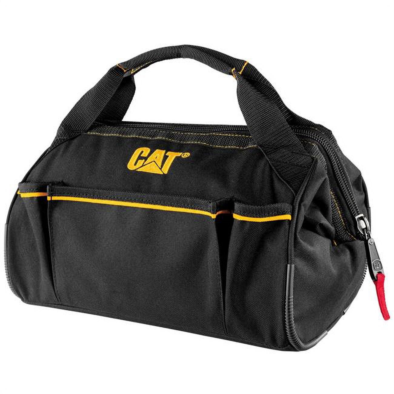 Cat 240042 Cat 240042 13 in. Widemouth Tool Bag High Visibility Interior 600D Polyester
