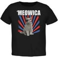 thumbnail image 1 of Cat 4th of July Meowica Black Toddler T-Shirt - 3T, 1 of 1